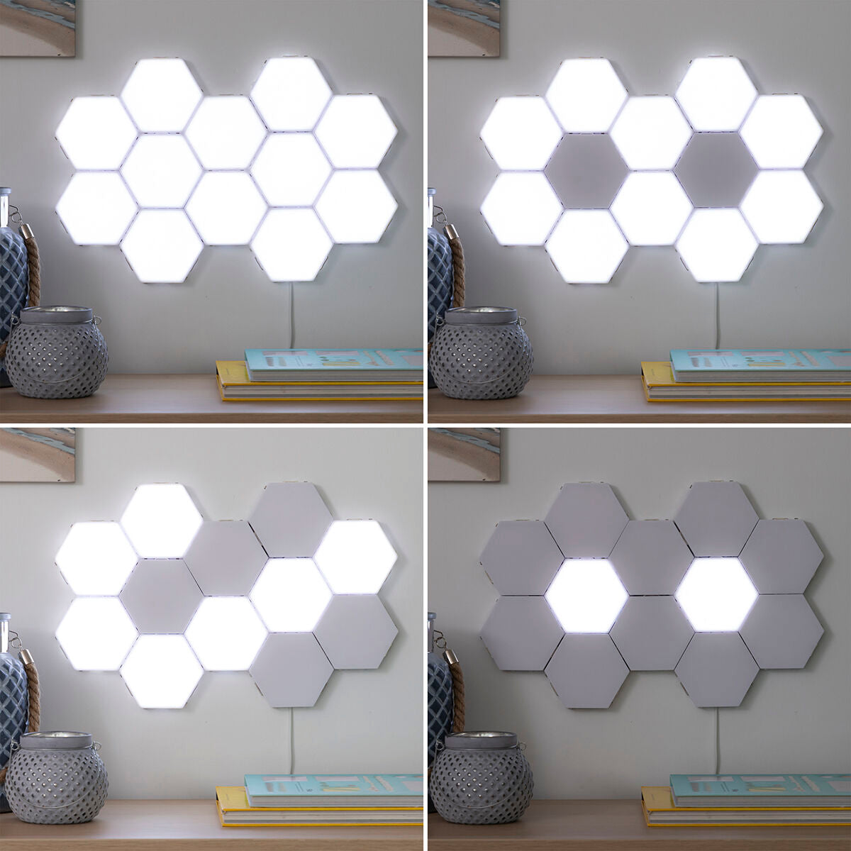 Ensemble de Panneaux LED Modulaires Magnétiques et Tactiles Tilight InnovaGoods (Pack de 3)