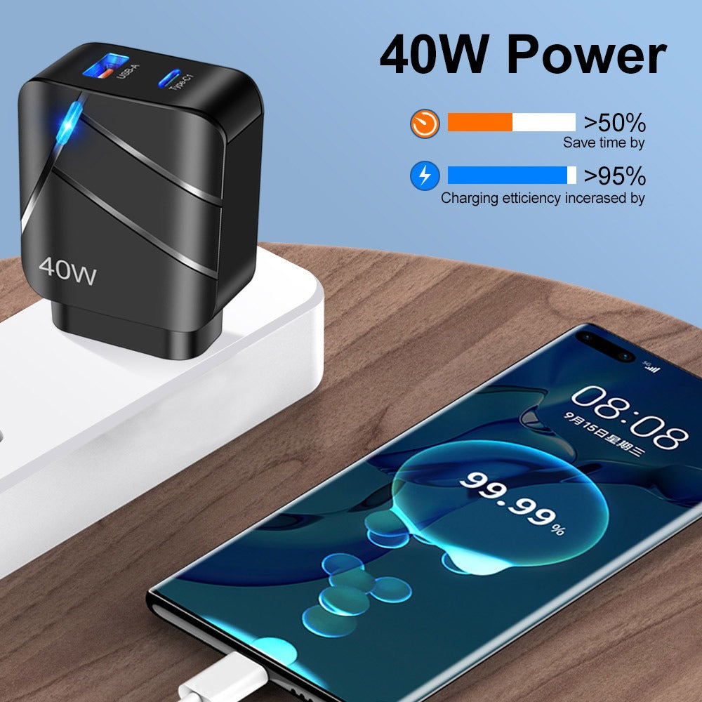 Chargeur Rapide 40W USB-C PD & QC 3.0