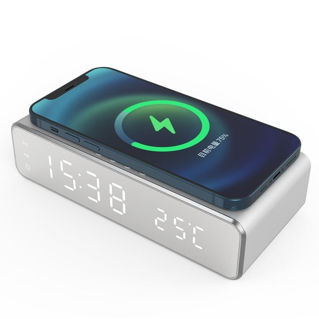 Station de Charge Sans Fil avec Horloge & Thermomètre