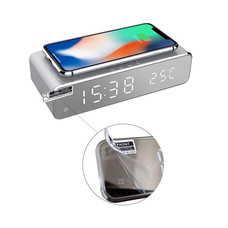 Station de Charge Sans Fil avec Horloge & Thermomètre