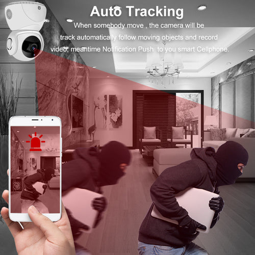 Caméra de surveillance Wi-Fi 1080p motorisée 360°