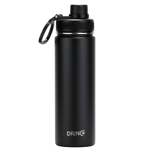 Gourde de sport en acier inoxydable 650 ml – Noire