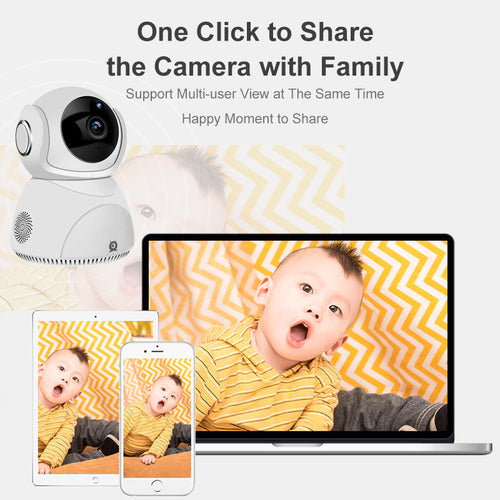 Caméra de surveillance Wi-Fi 1080p motorisée 360°