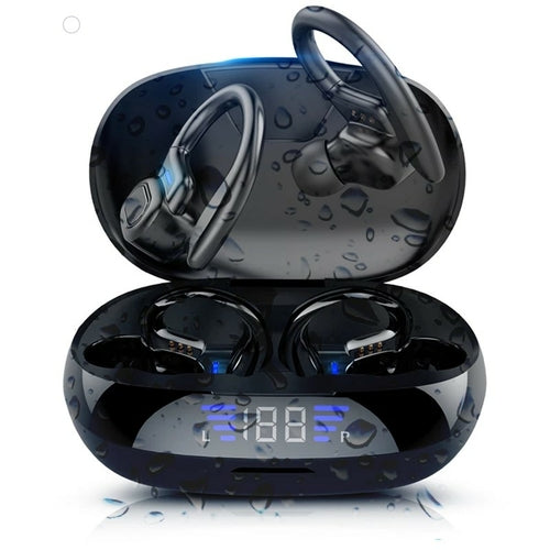 Écouteurs Bluetooth sport avec boîtier à affichage LED