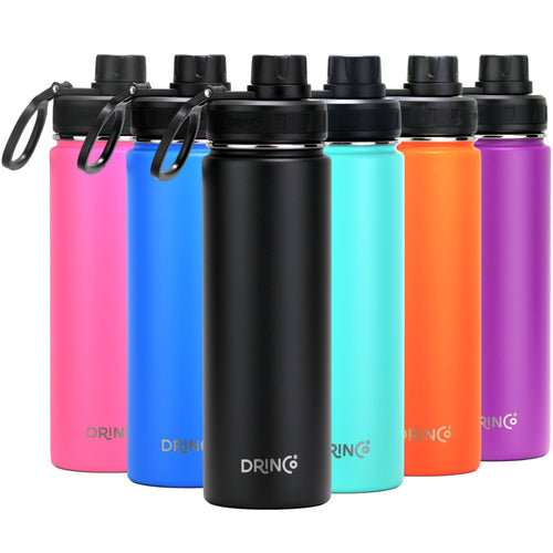 Gourde de sport en acier inoxydable 650 ml – Noire