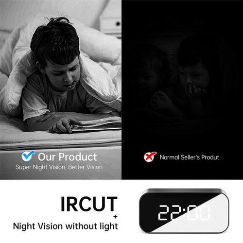 Réveil caméra Wi-Fi 4K avec vision nocturne