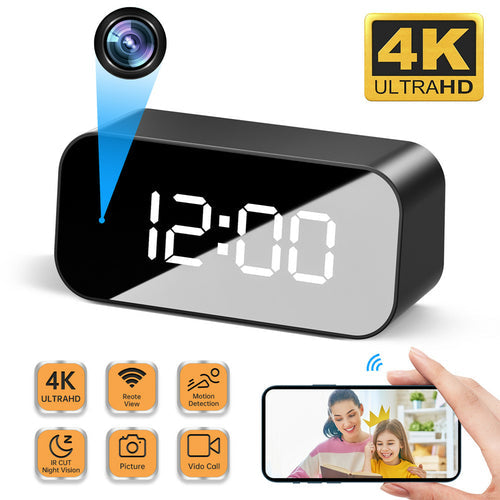 Réveil caméra Wi-Fi 4K avec vision nocturne