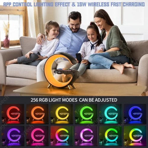 Lampe LED multifonction avec chargeur sans fil et réveil