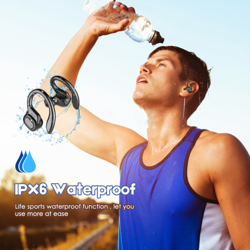 Écouteurs Bluetooth sport avec boîtier à affichage LED