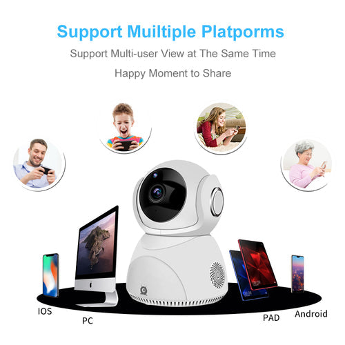 Caméra de surveillance Wi-Fi 1080p motorisée 360°